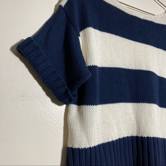 Aeropostale Striped Short Sleeve Open Knit Sweater Sz M 100% Cotton NWT - Picture 2 of 8